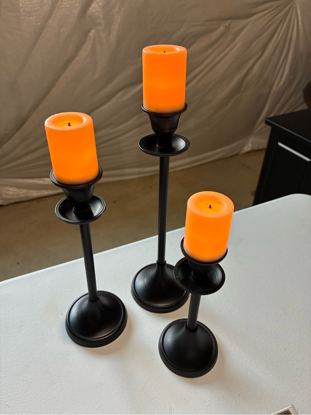 Taper Candleholders set of 3 and LED Votive Candles set of 6 NWT!